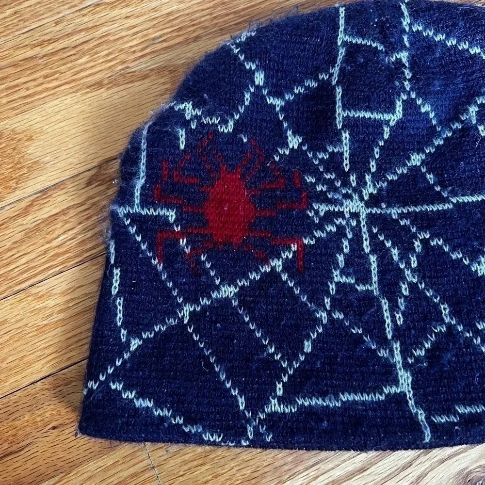 Blue knit beanie